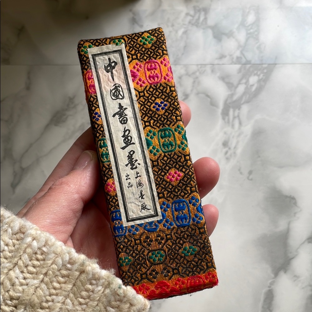 Antique Tetsai / Tetsudai Chinese calligraphy ink stick - sealed